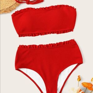 Brand new vibrant red high-wasted bikini!